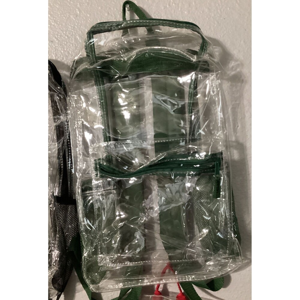 4 Pack Of Clear School Backpacks New No Tags 2 Black One Green And One Red. - Picture 4 of 5